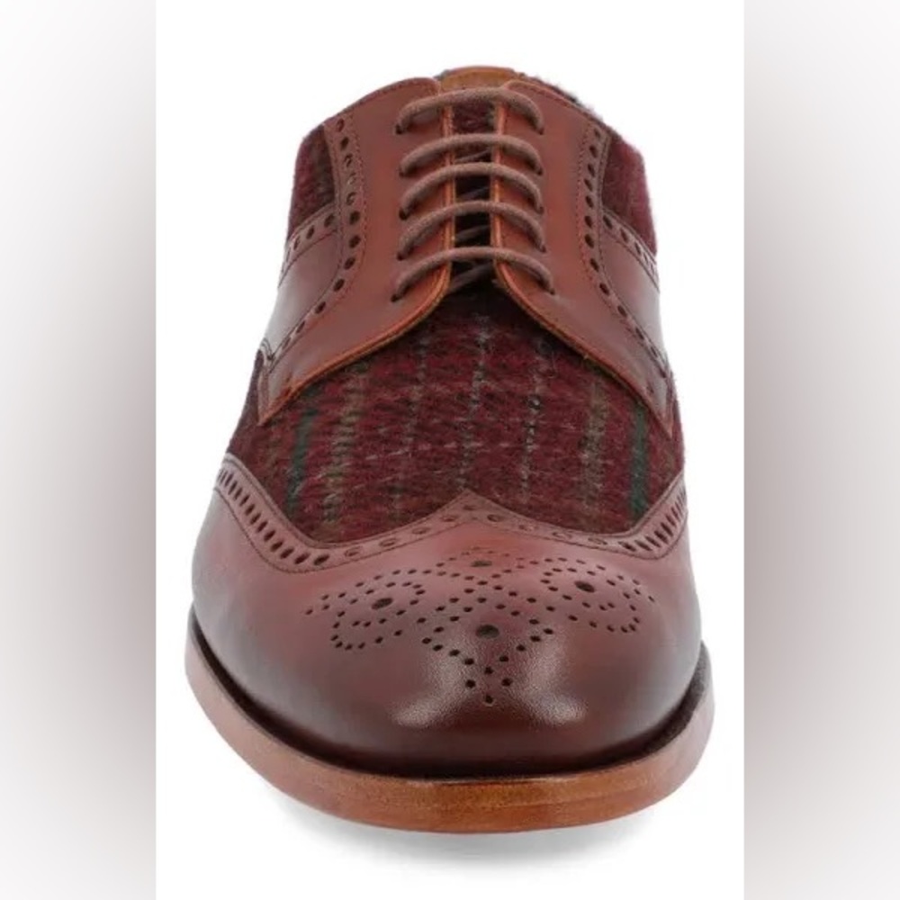 TAFT The Wallace Shoe In Red Plaid Sz 39 - Picture 3 of 12